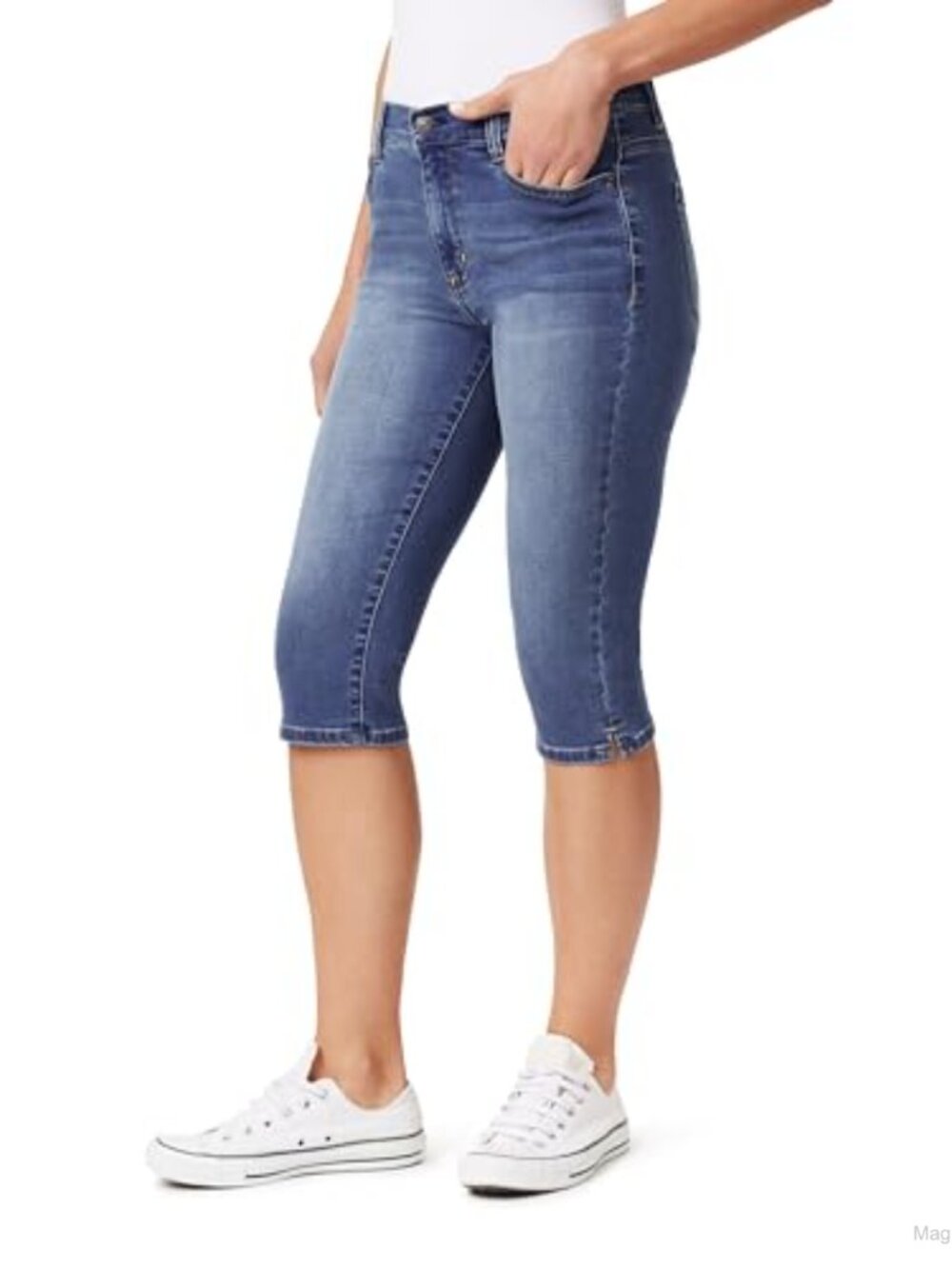 Insta Soft High Rise Skinny Capri Jeans Stretch Denim Womens Casual